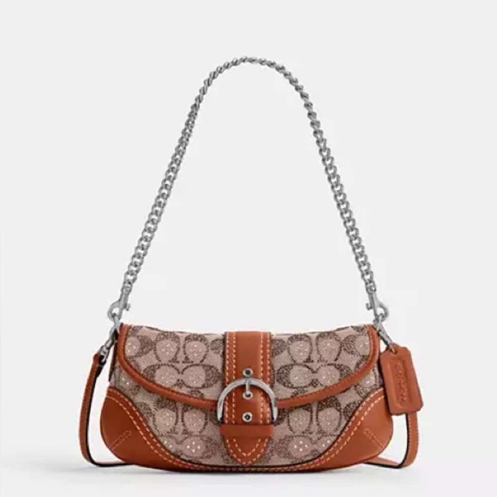 🔥 Authentic Coach Soho Bag 25 In Crystal Signature Jacquard 🔥
